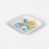Rainbow Baby Sprinkle Pappteller (Gewinkelt)