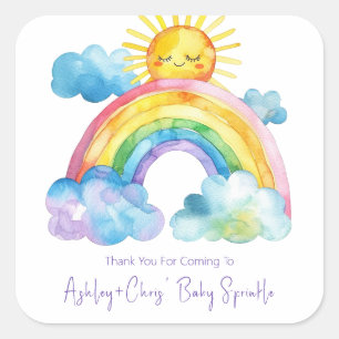Rainbow Baby Sprinkle Quadratischer Aufkleber