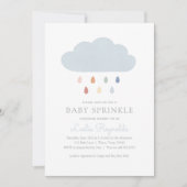 Rainbow Baby Sprinkle Rain Cloud Baby Dusche Einladung (Vorderseite)
