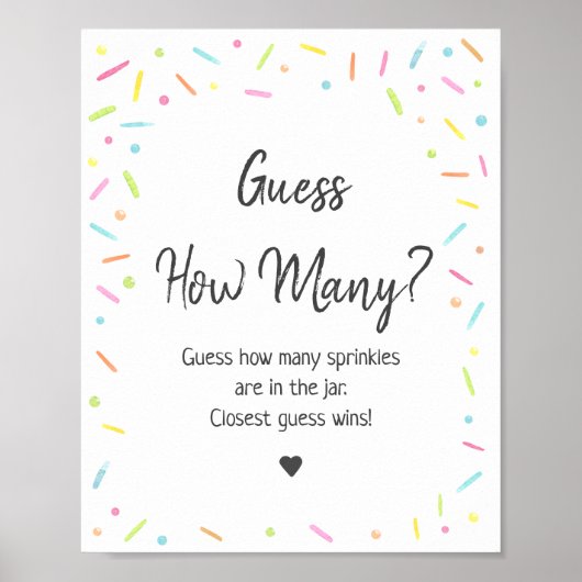 Rainbow Baby Sprinkle rät wie viel Spiel Poster (Vorne)