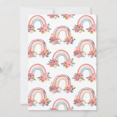 Rainbow Baby Sprinkle Stylish Modern Floral Einladung (Rückseite)