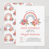 Rainbow Baby Sprinkle Stylish Modern Floral Einladung (Vorne/Hinten)