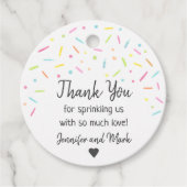 Rainbow Baby Sprinkle Vielen Dank Geschenkanhänger (Vorderseite)