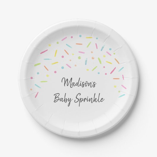 Rainbow Baby Sprinkle Watercolor Pappteller (Vorderseite)
