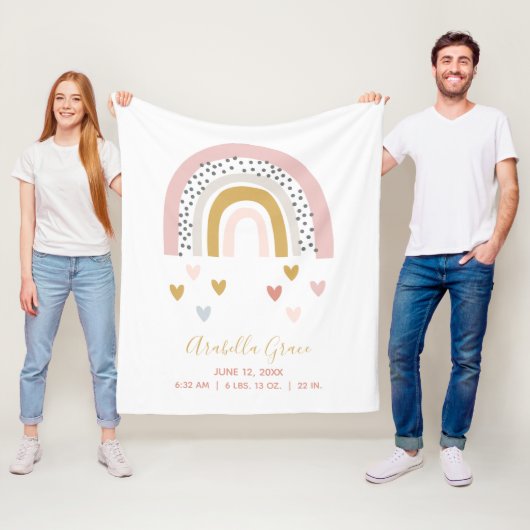Rainbow Baby Stats Trendy Birth Record Fleecedecke (Beispiel)