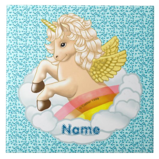 Rainbow Baby Unicorn Fliese (Vorderseite)