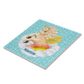 Rainbow Baby Unicorn Fliese (Seite)