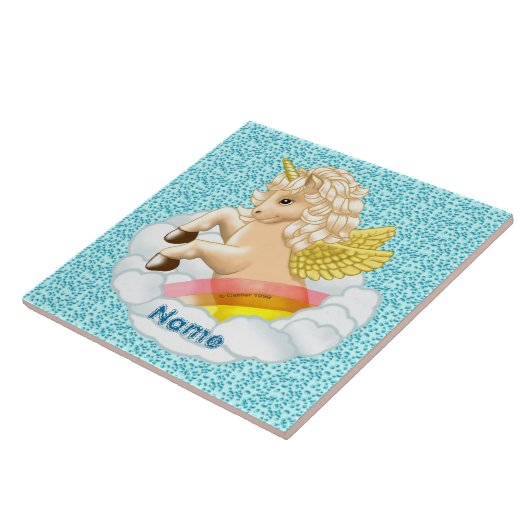 Rainbow Baby Unicorn Fliese (Seite)