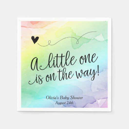 Rainbow Baby, Watercolor Babydusche Serviette (Vorderseite)