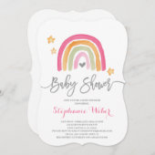 Rainbow-Babydusche Einladung (Vorne/Hinten)