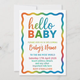 Rainbow-Babydusche personalisiert einladen Einladung
