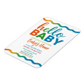 Rainbow-Babydusche personalisiert einladen Magnet (Linke Seite)