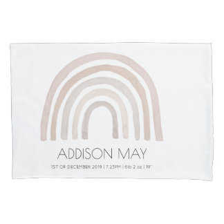 Rainbow-Babypillowatt, rot und neutral Kissenbezug