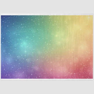 Rainbow Background with Stars Decoupage Seidenpapier
