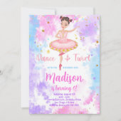 Rainbow Ballerina Einladung (Vorderseite)