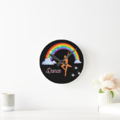 Rainbow Ballerina Tanz Runde Wanduhr (Zuhause)