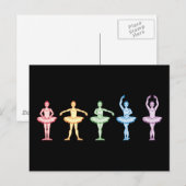 Rainbow Ballerinas Postkarte (Vorne/Hinten)