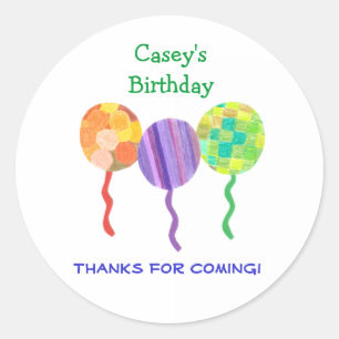 Rainbow-Ballon Geburtstagsmarke Runder Aufkleber