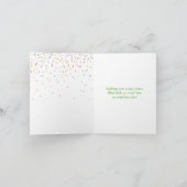 Rainbow Ballons flowe Cousin Monogram Birthday Karte (Innenseite)