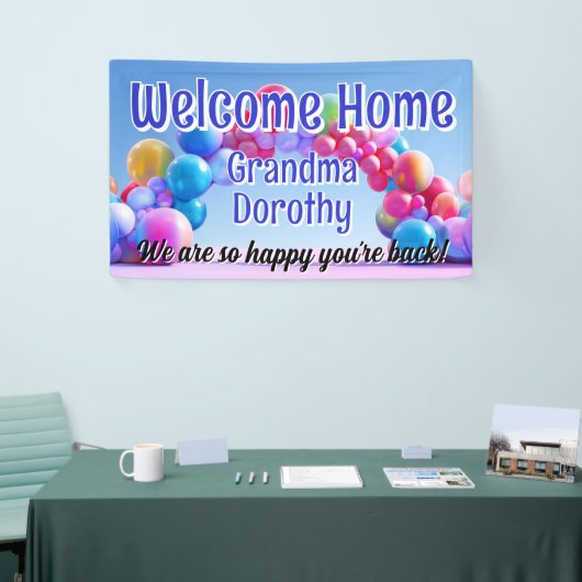 Rainbow Balloon Arch Custom Welcome Zuhause Sign Banner (Messeveranstaltung)