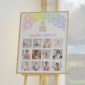 Rainbow Balloon Birthday Foto Milestone Zeichen Poster