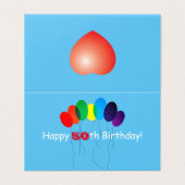 Rainbow Balloon Geburtskarte (Außenseite Aufgefaltet)