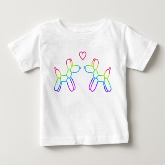 Rainbow Balloon Hunde in Liebe Baby T - Shirt (Vorderseite)