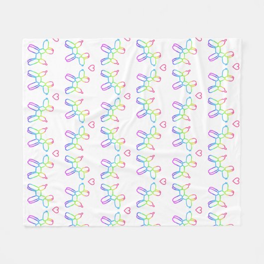 Rainbow Balloon Hunde in Liebe Fleece Blanket (Vorderseite (Horizontal))
