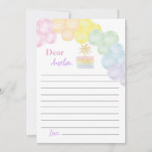 Rainbow Balloon Time Capsule Note Card Dankeskarte (Vorderseite)