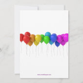 Rainbow Balloons Einladung zum Geburtstag (Rückseite)