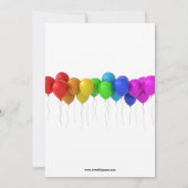 Rainbow Balloons Geburtstag Einladung Pink (Rückseite)