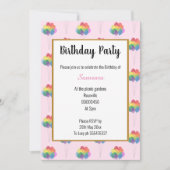 Rainbow Balloons PINK MULTIPLE Geburtstag Einladung (Vorderseite)