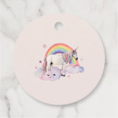 Rainbow Balloons Unicorn Pink Baby Shower Girl Geschenkanhänger (Rückseite)