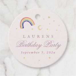 Rainbow Balloons Unicorn Pink Birthday Party Girl Geschenkanhänger