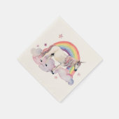 Rainbow Balloons Unicorn Pink Birthday Party Girl Serviette (Ecke)