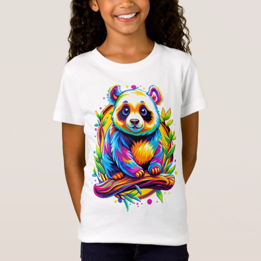 Rainbow Bamboo Panda T-Shirt (Vorderseite)