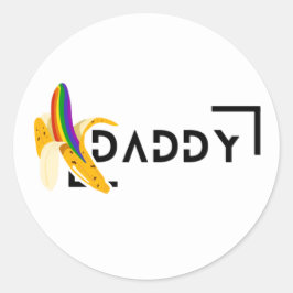 Rainbow Banana - Daddy - Gay Pride Runder Aufkleber