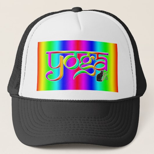 Rainbow Band Yoga Truckerkappe (Vorderseite)