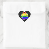Rainbow Bar Paw Herzform - Sticker (Tasche)