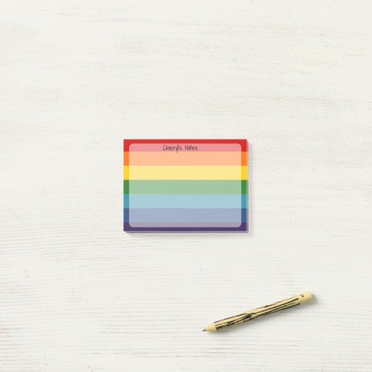 Rainbow Bars Personalisierte Post-it-Notizen Post-it Klebezettel (Auf Schreibtisch)
