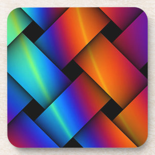 Rainbow Basket Weave Getränkeuntersetzer