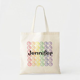 Rainbow Basketball mit Namen Tragetasche