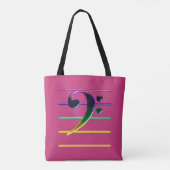Rainbow Bass Clef auf Rosa Tasche (Rückseite)