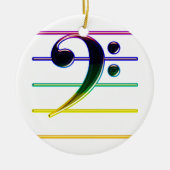 Rainbow Bass Clef Musiknote Keramikornament (Vorne)