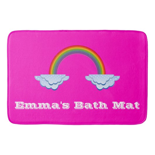 Rainbow Bath Mat auf Hot Pink Badematte (Vorderseite)
