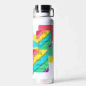 Rainbow BE Kind BE Yourself Inspirational Saying  Trinkflasche (Rückseite)