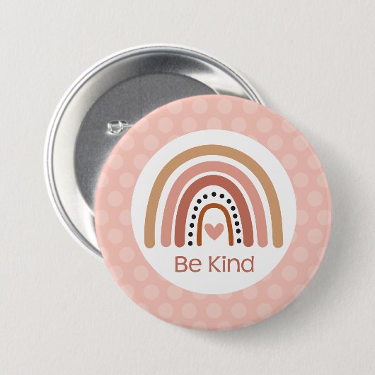 Rainbow Be Kind Boho Button (Vorne & Hinten)
