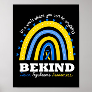 Rainbow Be Kind World Down Syndrom Day Awareness Poster