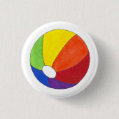 Rainbow Beach Ball Beachball Ocean Vacacation Somm Button (Vorderseite)