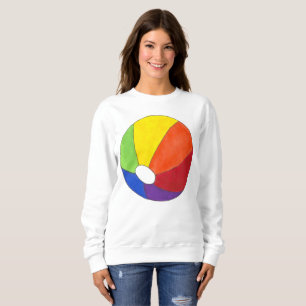 Rainbow Beach Ball Beachball Urlaub Sommerspass Sweatshirt